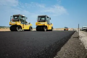 șantierul secțiunii Suplacu de Barcău – Chiribiș, parte a autostrăzii Transilvania (A3) - august 2025